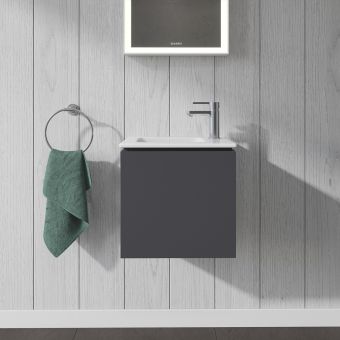 Duravit L-Cube Wall-Mounted 420mm Vanity Unit with Right-Hand Door in Matt Graphite - LC6272R4949