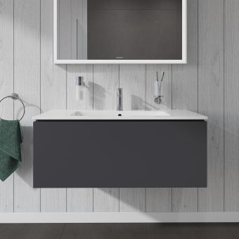 Duravit L-Cube Wall-Mounted 1020mm One Drawer Vanity Unit in Matt Graphite - LC614204949