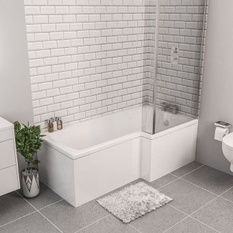 UK Bathrooms Essentials Fraser Reinforced Right Hand L-Shape Bath