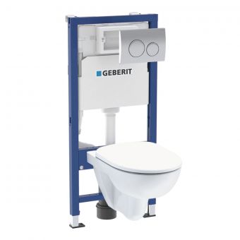 Geberit Duofix 112cm WC Frame with Delta Cistern and Flush Plate - 458118212