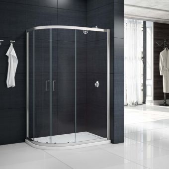 Merlyn MBox 2 Door Offset Quadrant Shower Enclosure in Chrome