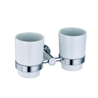 The White Space Capita Double Tumbler and Holder in Chrome