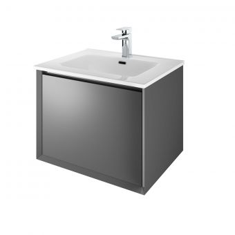 The White Space Distrikt 600mm Wall Hung Vanity Unit in Anthracite Grey 