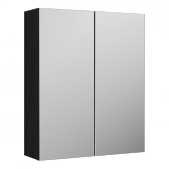 Nuie Arno 600mm Wall Mounted Mirror Cabinet in Black