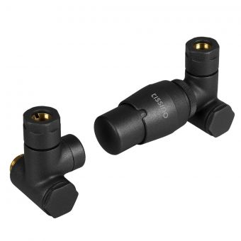 Tissino Hugo2 Double Angled Thermostatic Dual Fuel Valves in Anthracite - THU-311-AN