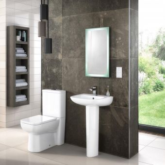 Nuie Ambrose 420 mm 1 Tap Hole Basin and Pedestal in White