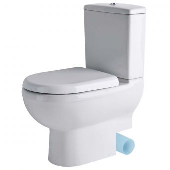 UK Bathrooms Essentials Pecos Back To Wall Close Coupled Toilet with Right Hand Exit
