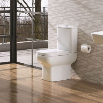 UK Bathrooms Essentials Oka Rimless Close Coupled Toilet