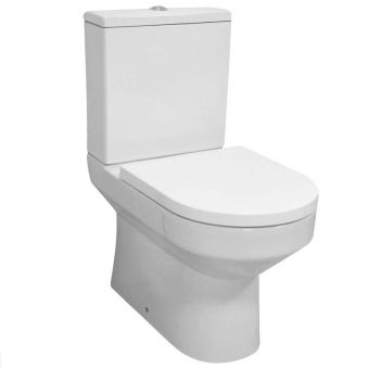 UK Bathrooms Essentials Benue Rimless Back to Wall Close Coupled Toilet