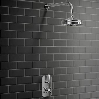 Origins Canasi 200mm Shower Rose with Wall Arm - Chrome
