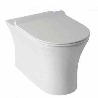 UK Bathrooms Essentials Falcom Rimless Comfort Height Back to Wall Toilet