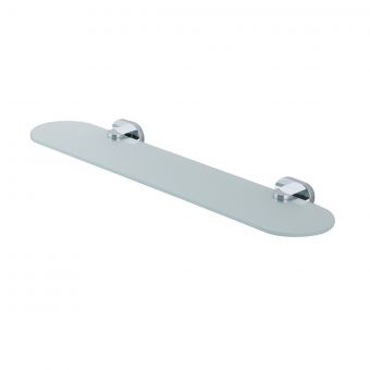 UK Bathrooms Essentials Cingino Glass Shelf in Chrome