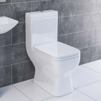 UK Bathrooms Essentials Zaysan Rimless Close Coupled Toilet