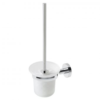 UK Bathrooms Essentials Lassa Glass Toilet Brush Holder in Chrome