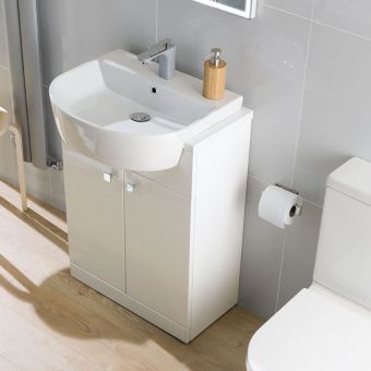 UK Bathrooms Essentials Elbe Slim Rim Semi Recessed Basin