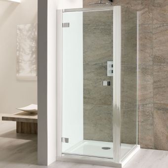 UK Bathrooms Essentials Tana Hinged Shower Door in Chrome