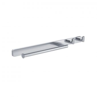 UK Bathrooms Essentials Vajont Towel Holder and Double Hook in Chrome