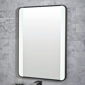 Amara Hawes Soft Square LED Wall Mounted Mirror in Black Frame
