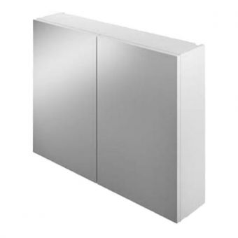 The White Space Scene 600 mm Double Door Mirror Cabinet in Gloss White
