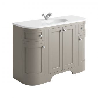 Harrogate Brunswick 1200mm Curved Vanity Unit with Basin in Dovetail Grey