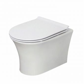 Amara Bainbridge Rimless Wall Hung Toilet Pan and Seat in White