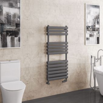 UK Bathrooms Essentials Leven Double Towel Rail in Matt Anthracite