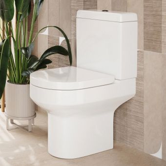 Amara Helmsley Rimless Open Back Close Coupled Toilet with Soft Close Seat