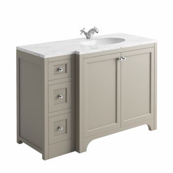 Harrogate Brunswick 1200mm Right-Hand Vanity Unit with Basin in Dovetail Grey