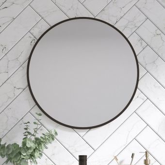 Amara Bedlam Illuminated Round Wall Mirror in Black