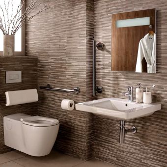 Ideal Standard Concept Freedom 60cm Basin Ensuite Package with Extended Wall Hung Pan - S6402AA