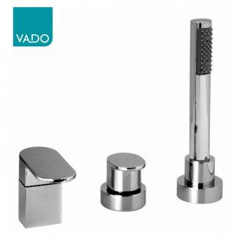 Vado Life 3 Hole Bath Shower Mixer Tap - LIF-132/NS-C/P