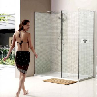 Matki Boutique Walk-In Corner Walk-in Shower Enclosure with Side Panel