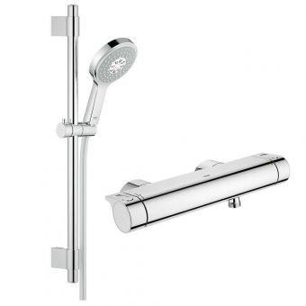 Grohe Grohtherm 2000 Thermostatic Shower Mixer with Power&Soul Cosmopolitan Shower Set - 34281001
