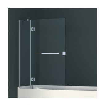 Abacus Minimal Two Part Hinged Bath Screen with Towel Bar - VEGM-70-1120