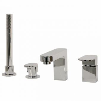 Abacus Ki 4 Hole Bath Filler with Pull-out Handshower - TBTS-052-3204