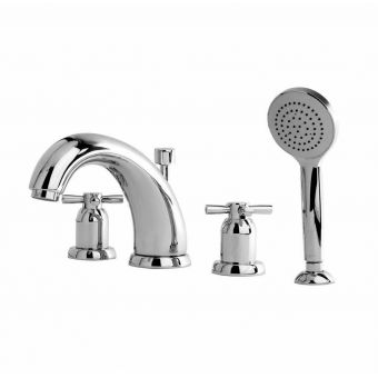 Perrin and Rowe Contemporary 180mm Four Hole Bath Set with Handshower