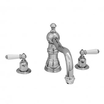Perrin & Rowe Traditional Three Hole Bath Mixer Tap with Country Spout