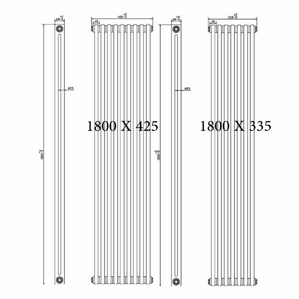 Bayswater Nelson Traditional Double Vertical Radiator | UK Bathrooms