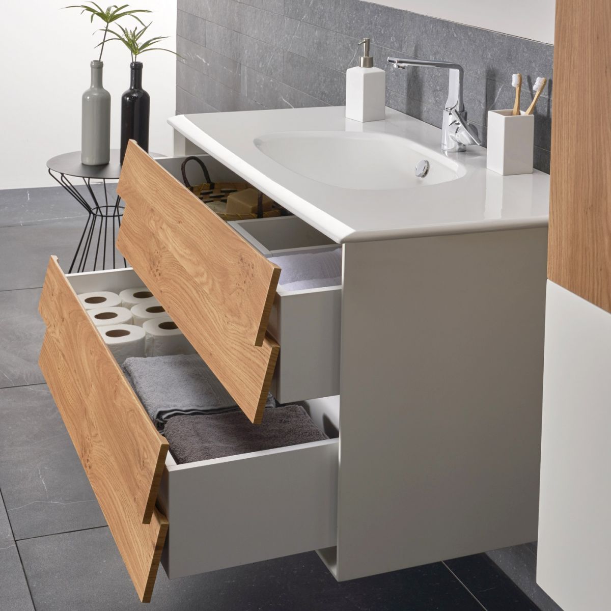 VitrA Frame 2 Drawer 1000mm Vanity with Basin | UK Bathrooms