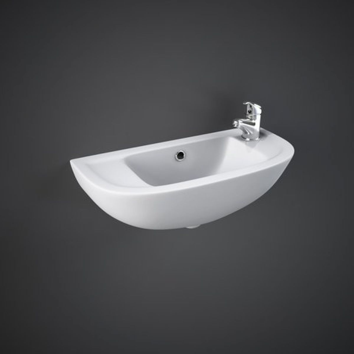450mm Wide RAK Compact Basin with Full Pedestal 1 Tap Hole 