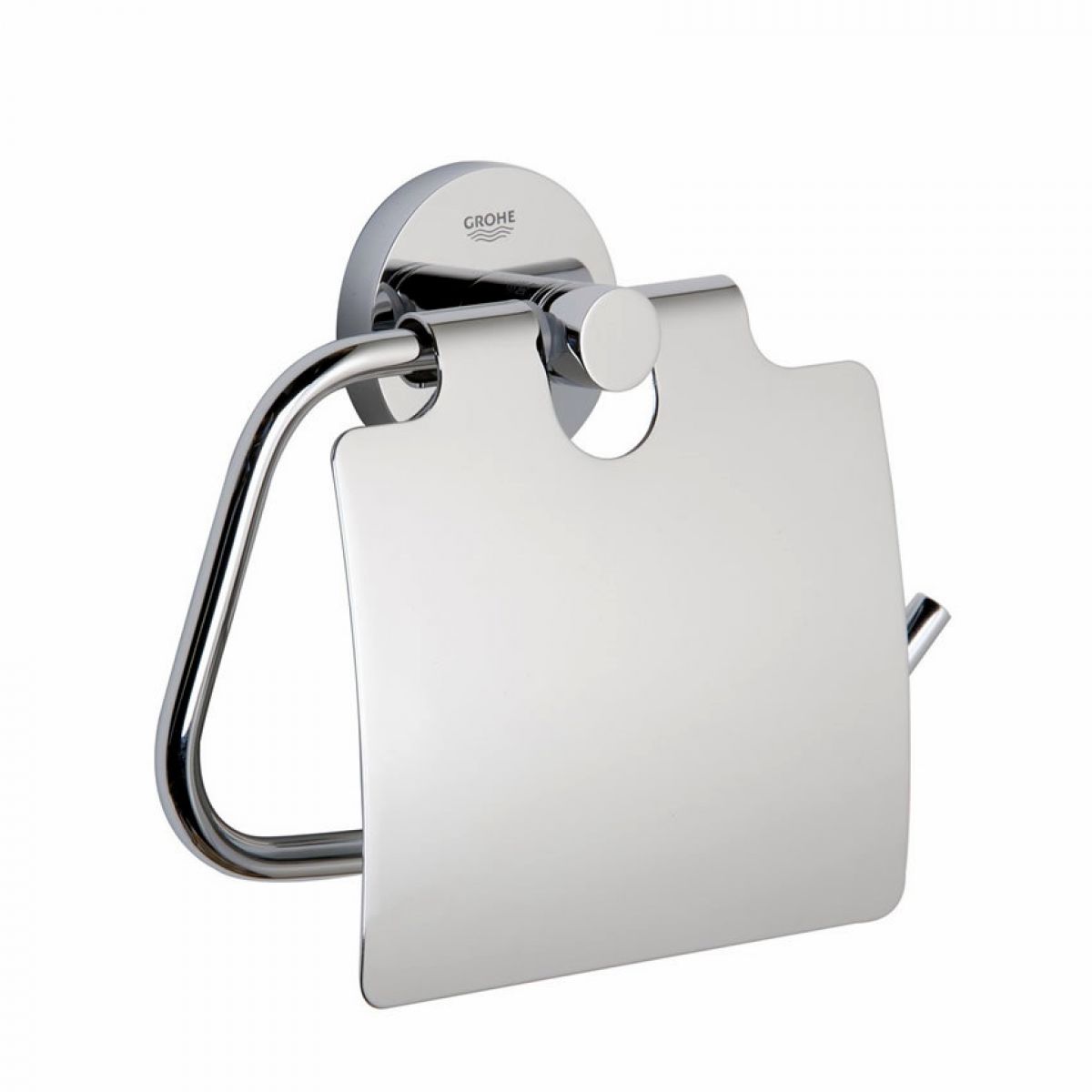Grohe Essentials 40367001 Bathroom Toilet Roll Holder with Cover Chrome