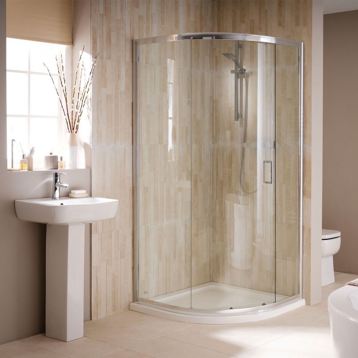 UK Bathrooms Essentials Single Door Quadrant Shower Door
