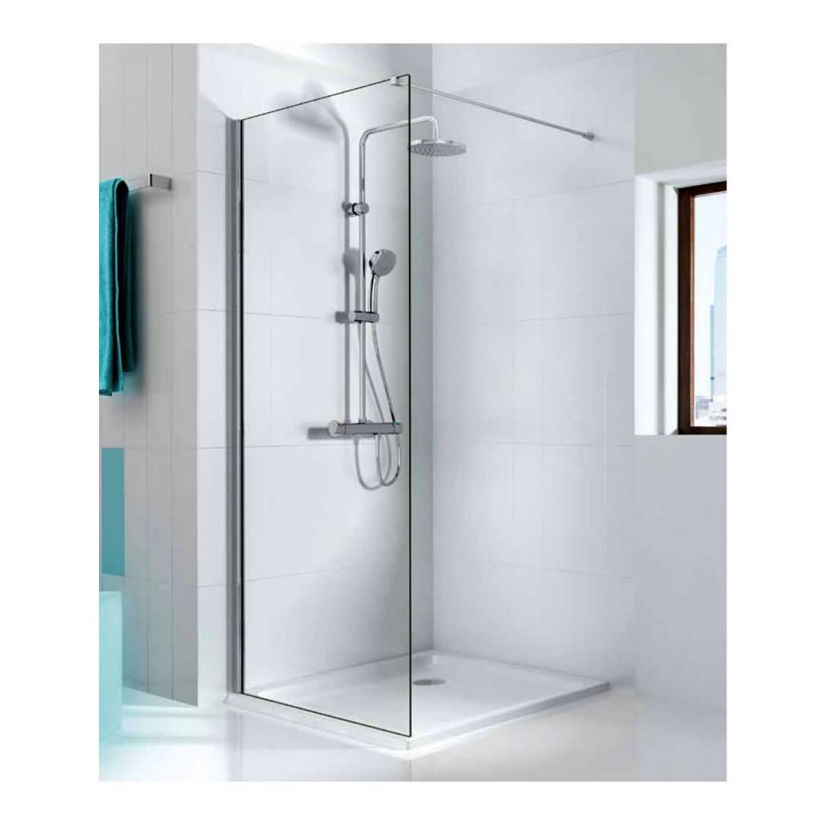 Roca Victoria T Thermostatic Shower Column  with 2 Heads 