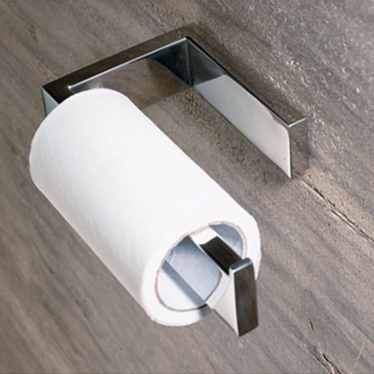 Stainless Steel Wall Mounted Toilet Roll Holder Polished Chrome Finish 