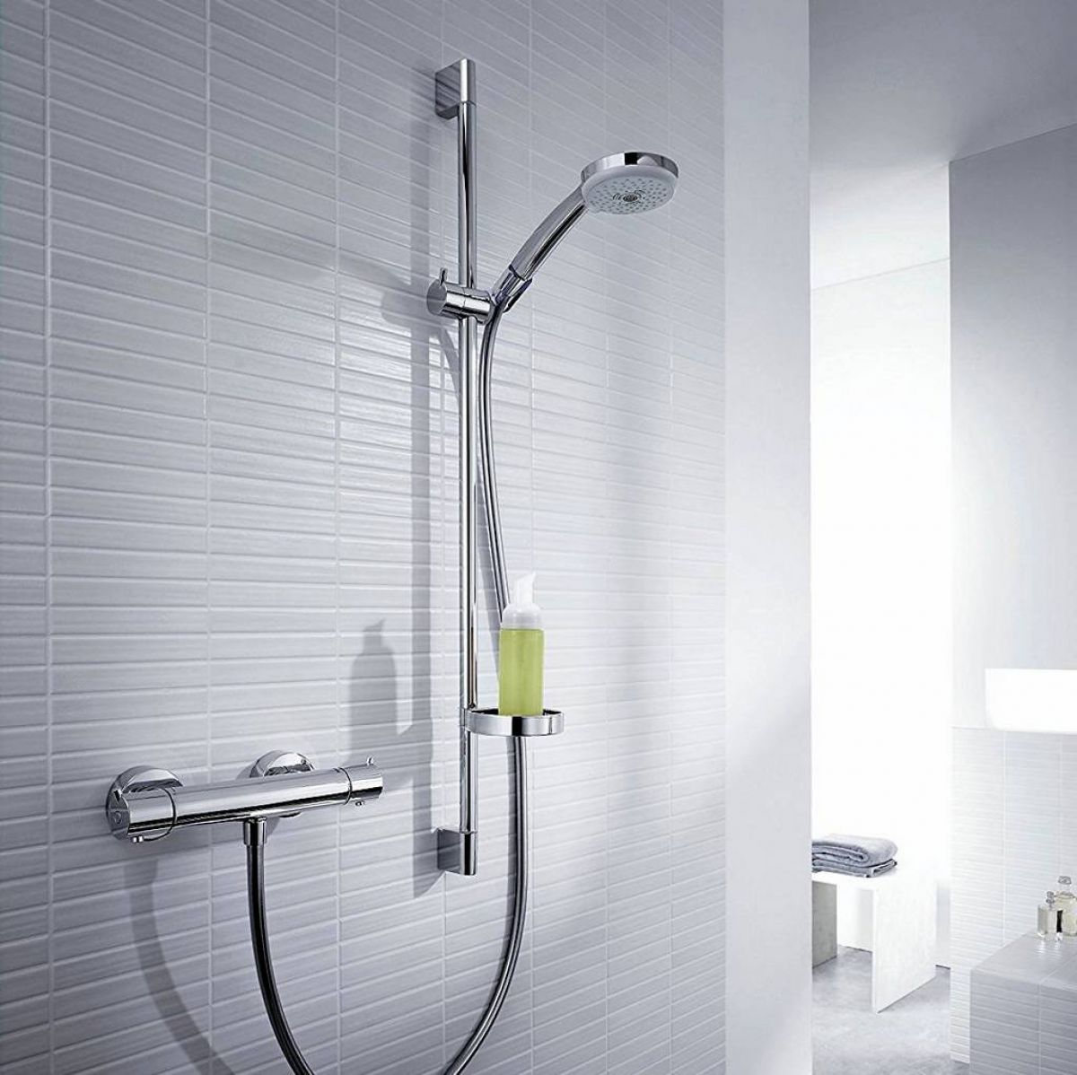 Ecostat 1001 SL 27086000 Shower Combination Chrome-Plated with 65 cm Unica C Shower Pole Hansgrohe Croma 100 Multi 