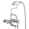 Burlington Tay Wall Mounted Bath Shower Mixer Tap with Claremont Handles