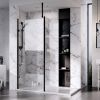 Roman Liberty Wetroom Panel with Matt Black finish and Clear Glass