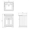 Burlington Medici Free-Standing Cloakroom 2 Door Vanity Unit 