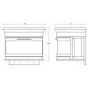 Imperial Roseland 2 Drawer Wall Hung Vanity