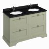 Burlington 1300mm 4 Drawer Vanity with Worktop and Twin Bowls